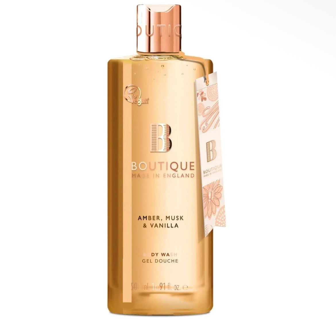 Amber, Musk & Vanilla Body Wash & Shower Gel 500ml